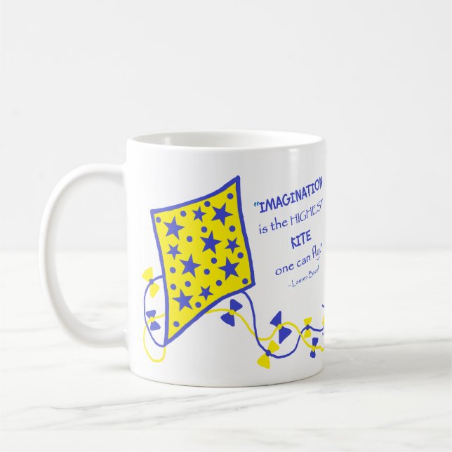 Keramik-Tasse - Whimsical Drachen mit Spruch Kaffeetasse (Links)
