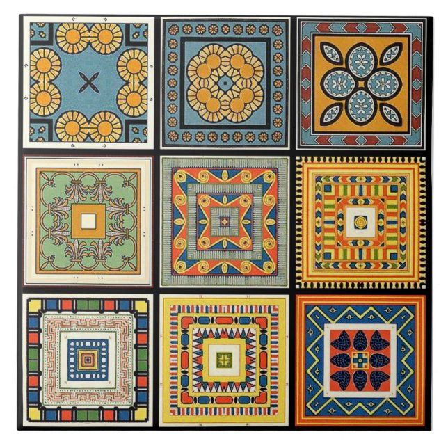 Keramik Tile - Ägyptische Muster Fliese (Vorderseite)