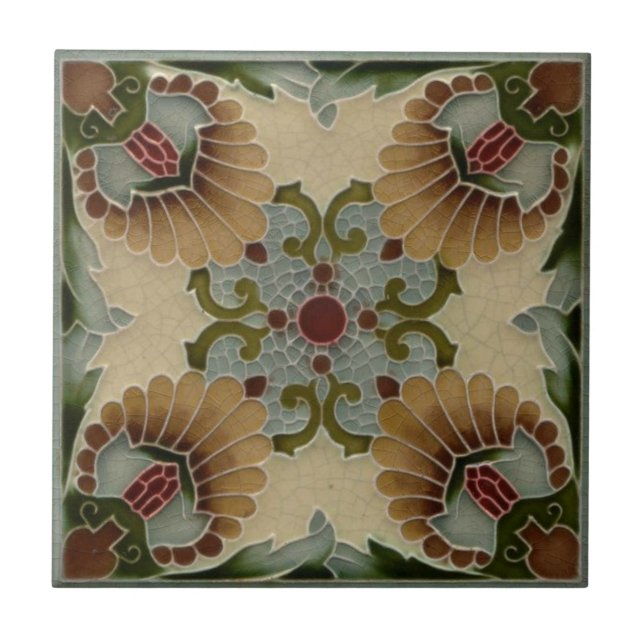 Keramik Tile - Antiquitäten Jugendstil Fliese (Vorderseite)