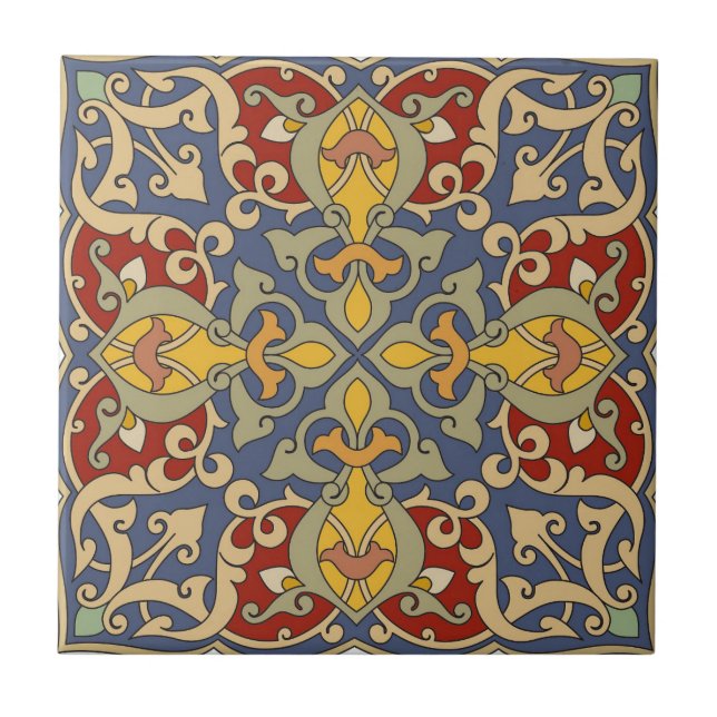 Keramik Tile - Arabesque Traditionelles Muster Fliese (Vorderseite)