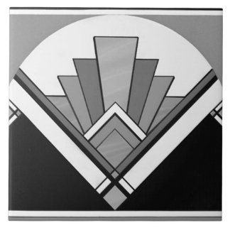 Keramik Tile - Art Deco Lüfterdesign B/G/W Fliese