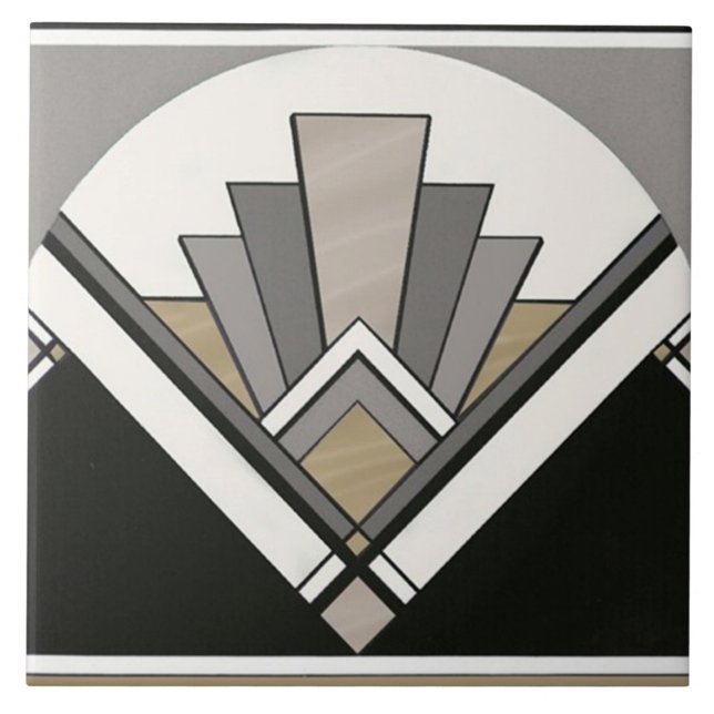 Keramik Tile - Art Deco Lüfterdesign Fliese (Vorderseite)