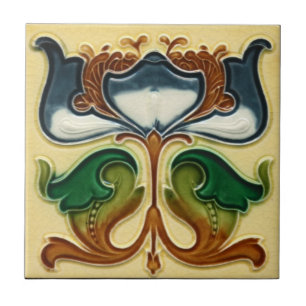 Keramik Tile - Art Nouveau Floral Fliese