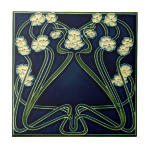 Keramik Tile - Art Nouveau Vergessen-me-nots Elfen Fliese