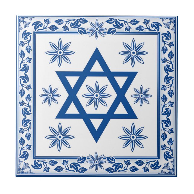 Keramik Tile, Azulejo, Portugiesisch und jüdisch Fliese (Vorderseite)