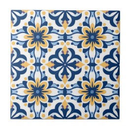 Keramik Tile - Azulejo Yellow Blue Fliese