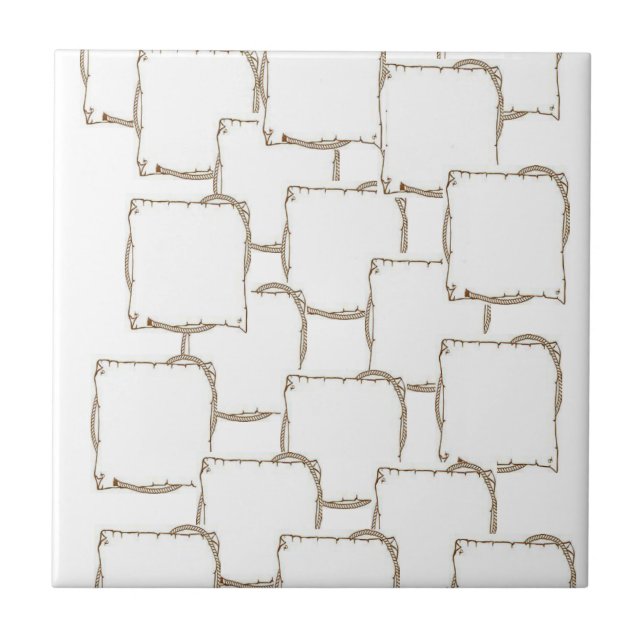 Keramik Tile Beige Abstrakte Quadrate Fliese (Vorderseite)
