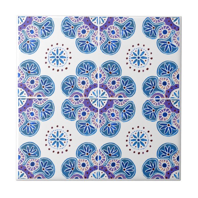 Keramik Tile Blau und Lila Backsplash Fliese (Vorderseite)