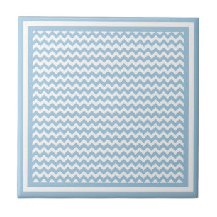 Keramik Tile, Blau und Weiß Zickzack Muster Fliese