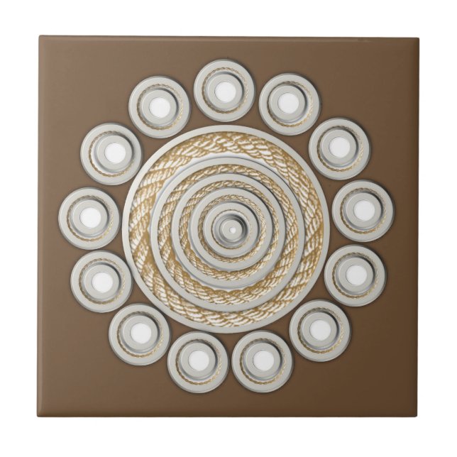 Keramik Tile Brown Rope Fliese (Vorderseite)