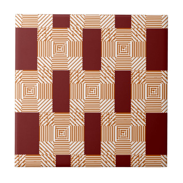 Keramik Tile Burgundy White Pattern Fliese (Vorderseite)