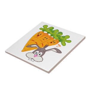 Keramik Tile Carrots Rabbit Fliese