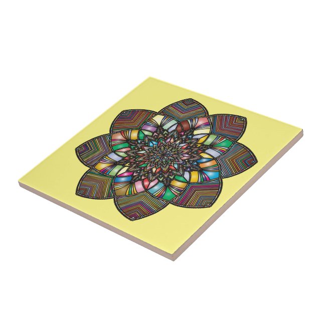 Keramik Tile Colorful Mandala Fliese (Seite)