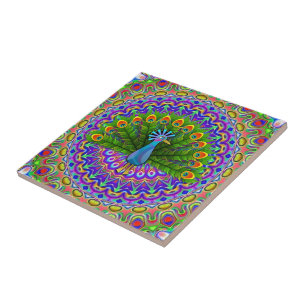 Keramik Tile Colorful Peacock Fliese