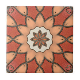 Keramik Tile der orangefarbenen roten Flora Fliese
