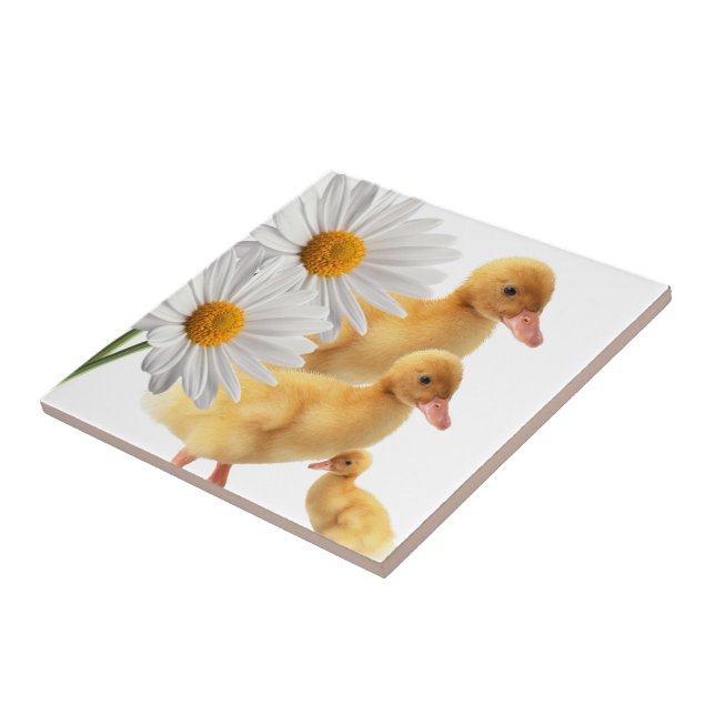 Keramik Tile Duck White Blume Fliese (Seite)