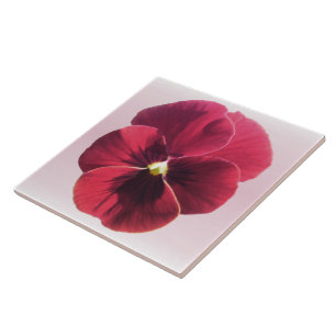 Keramik Tile - Dunkelrote Pansy Fliese