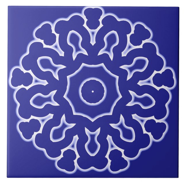 Keramik Tile, ein elegantes, blau-weiß Design Cer Fliese (Vorderseite)