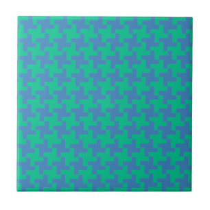 Keramik Tile, Emerald und Blue Dogzahn Karo Fliese