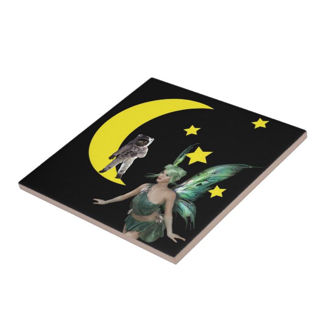 Keramik Tile Fairy Astronaut Fliese (Seite)