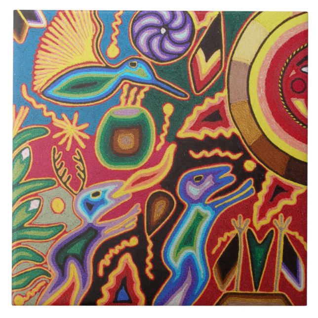 Keramik Tile - farbiges mexikanisches Fliesenmuste Fliese (Vorderseite)