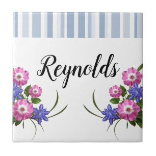 Keramik Tile Floral Blume Streifen Fliese