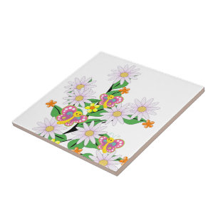 Keramik Tile Floral, Schmetterling Fliese