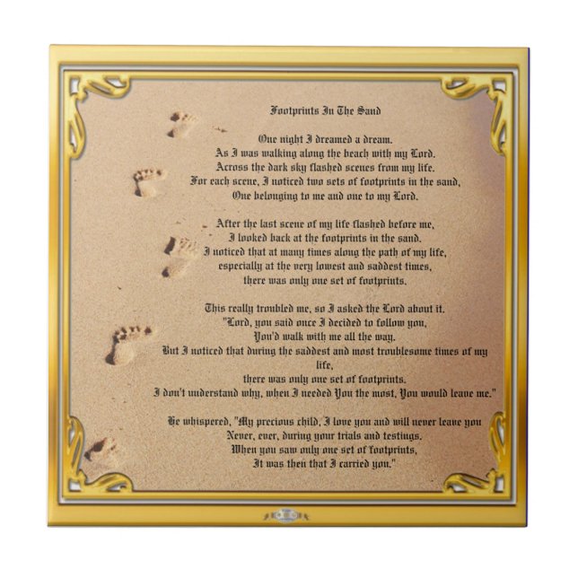 Keramik Tile Footprints im Sand Sober Champion Fliese (Vorderseite)