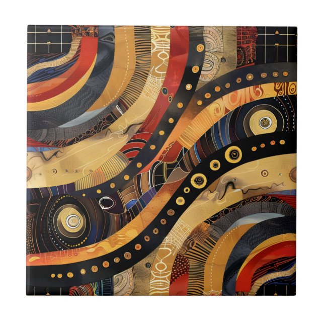 Keramik-Tile für afrikanische Stammesmuster Fliese (Vorderseite)