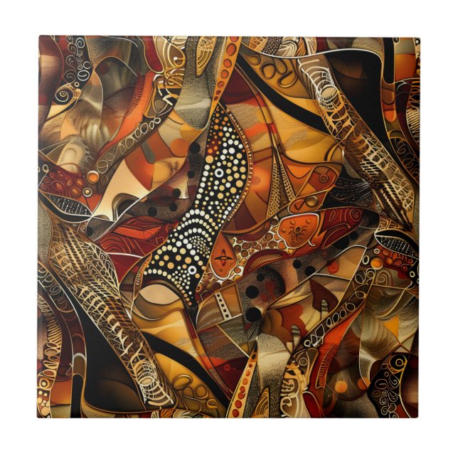 Keramik-Tile für afrikanische Stammesmuster Fliese (Vorderseite)