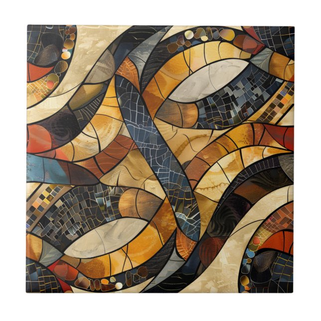 Keramik-Tile für afrikanische Stammesmuster Fliese (Vorderseite)