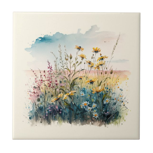 Keramik -Tile für Blume im Naturstil Fliese (Vorderseite)