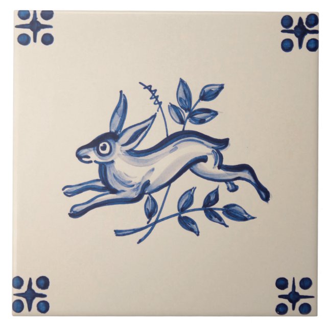 Keramik Tile - Hare Wild Life Fliese (Vorderseite)
