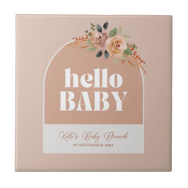 Keramik Tile, Hello Baby, Boho Moderne Babydusche Fliese
