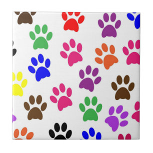 Keramik Tile Hunde Katzen Paw Drucke farbige Farbe Fliese
