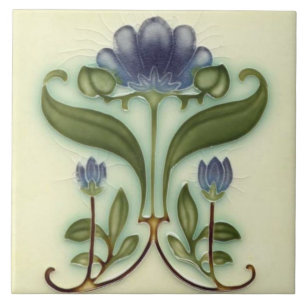 Keramik Tile - Jugendstil - Blumendesign Fliese