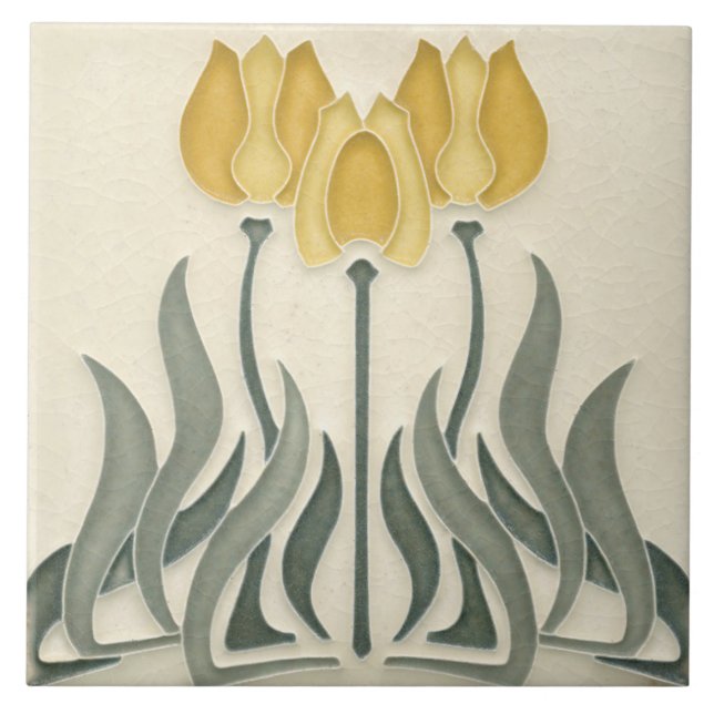 Keramik Tile - Jugendstil Fliese (Vorderseite)