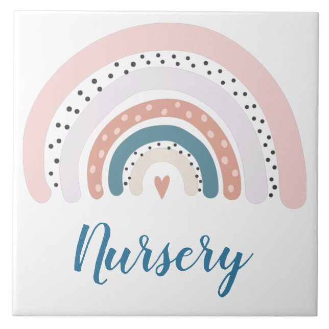 Keramik Tile - Kinderzimmer Moderne Rainbow Polka  Fliese (Vorderseite)