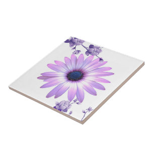 Keramik Tile Lila Floral Fliese