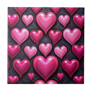 Keramik Tile mit rosa Herzen Fliese