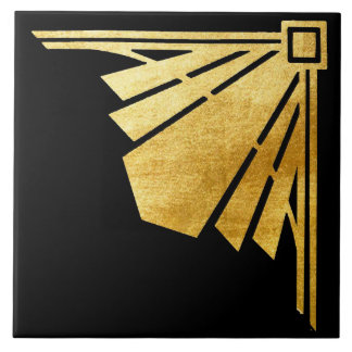 Keramik Tile mit Schwarz-Art-Deco-Ecke Fliese