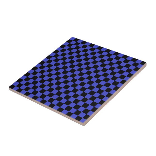 Keramik Tile mit schwarzem Karo Fliese (Seite)