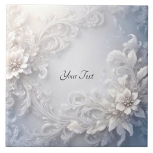 Keramik Tile mit weißer Blüte Geblüht Fliese