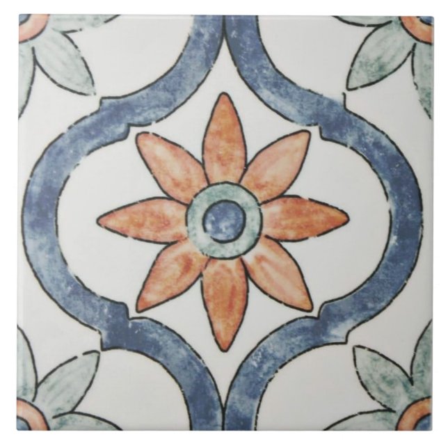 Keramik Tile - Modernes Blumendesign Fliese (Vorderseite)