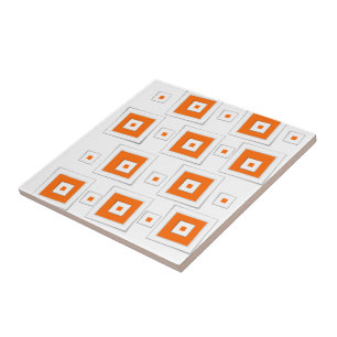 Keramik Tile Orange Squares Fliese