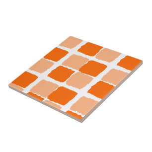 Keramik Tile Orange Squares Fliese