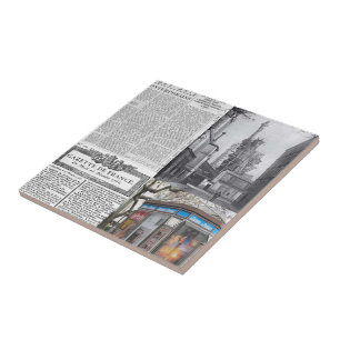 Keramik Tile Paris France Newspapier Fliese