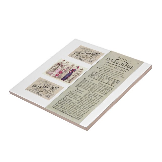 Keramik Tile Paris France Newspapier Fliese (Seite)