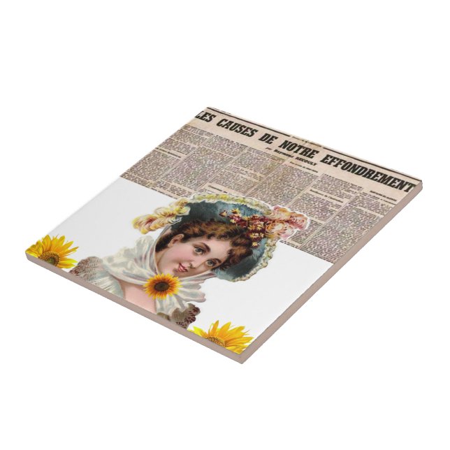 Keramik Tile Paris France Newspapier Fliese (Seite)