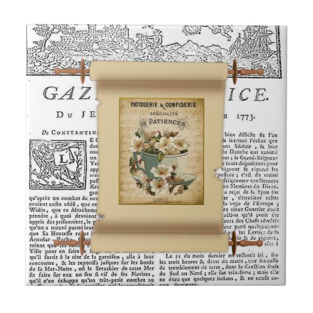 Keramik Tile Paris Frankreich Fliese (Vorderseite)